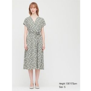 Joy Of Print Crepe Jersey Wrap Dress Uniqlo NWT